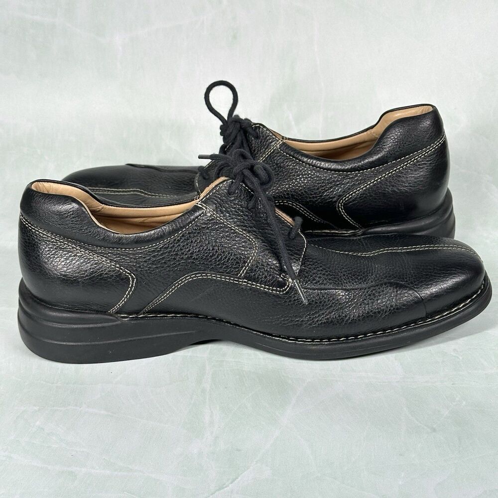 Johnston & Murphy Men's Size 10 Shuler Bicycle Black Leather Dress Shoe 20-7222 - Picture 7 of 15